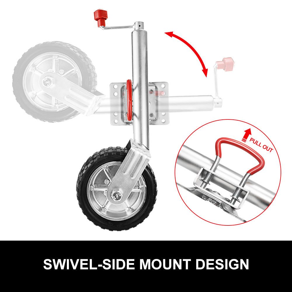 SAN HIMA Jockey Wheel 10" Inch Swing Up Rubber Wheel 1000kg Caravan Boat Trailer