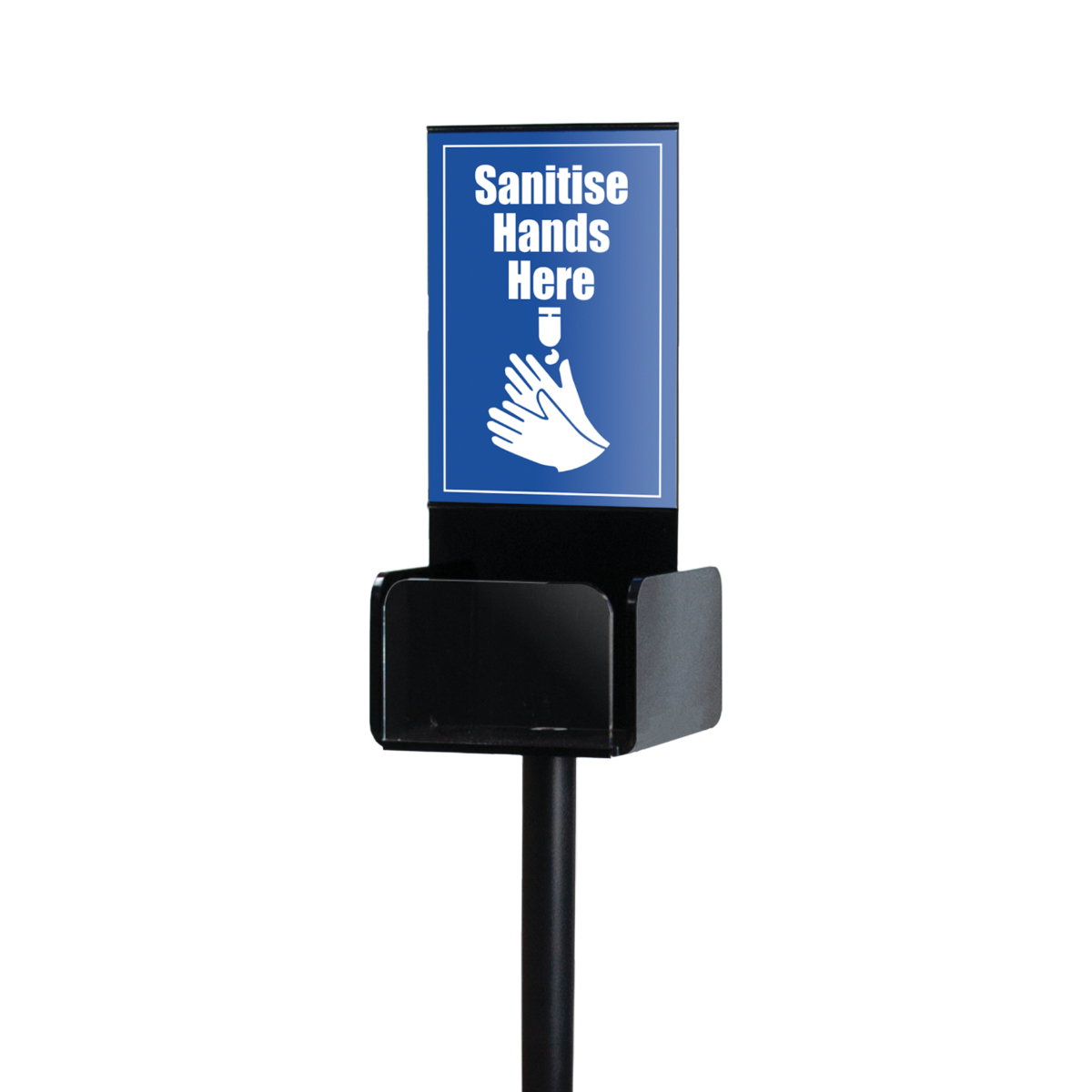DEFLECTO HAND SANITISER STAND - WITH A4 SIGN HOLDER