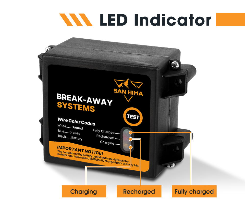 SAN HIMA Break Away System with Battery& Switch Trailer Float Boat Electric Breakaway