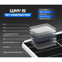 ATEM POWER 130W Solar Panel Kit Mono Generator Caravan Camping Power Battery Charging 12V
