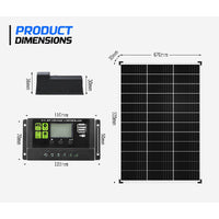 ATEM POWER 130W Solar Panel Kit Mono Generator Caravan Camping Power Battery Charging 12V