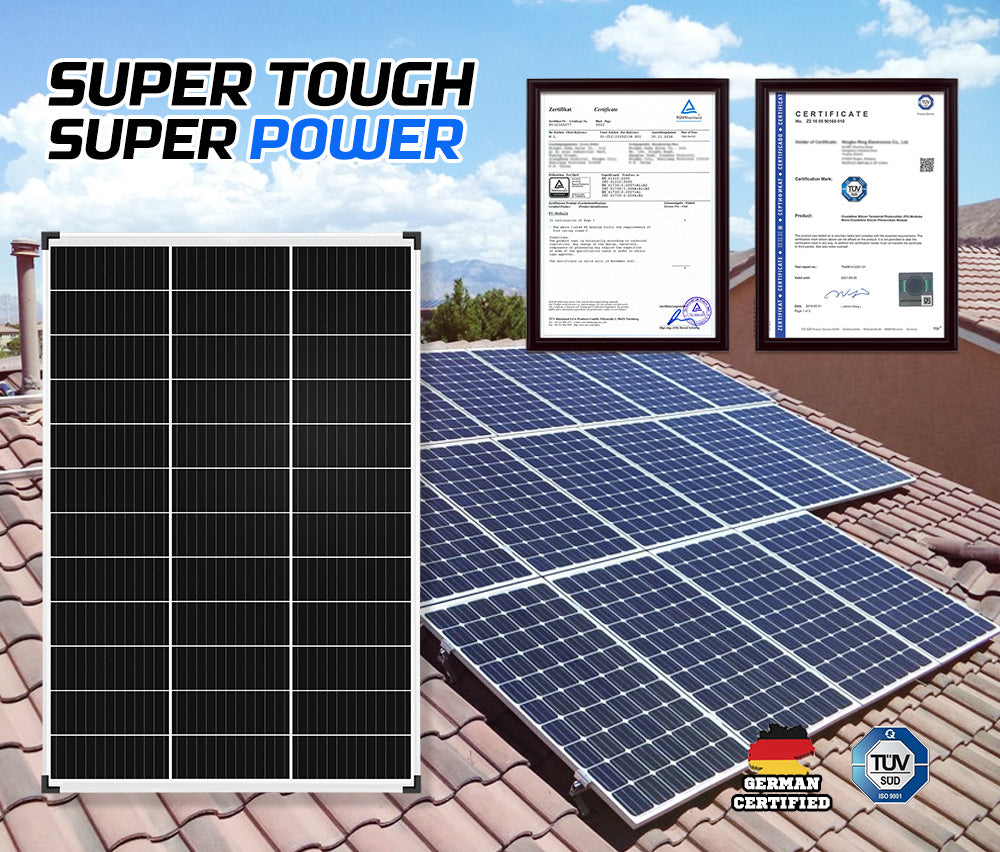 ATEM POWER 130W Solar Panel Kit Mono Generator Caravan Camping Power Battery Charging 12V