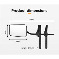SAN HIMA Pair Towing Mirrors Universal Multi Fit Clamp On 4X4 Caravan Trailer