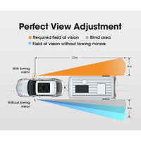 SAN HIMA Pair Towing Mirrors Universal Multi Fit Clamp On 4X4 Caravan Trailer