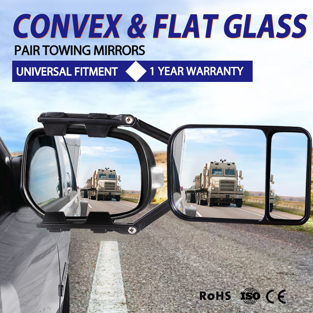 SAN HIMA 2x Towing Mirrors Clip Universal Multi Trailer Caravan Car Truck Vehicle 4WD Pair