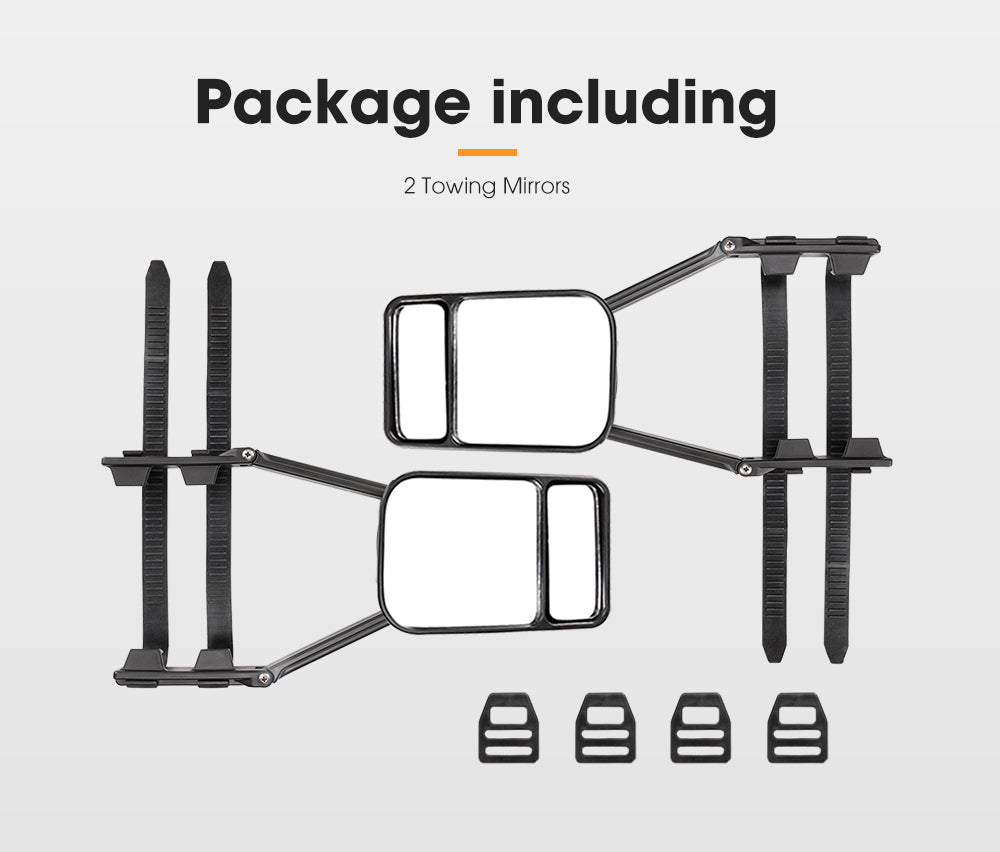 SAN HIMA 2x Towing Mirrors Clip Universal Multi Trailer Caravan Car Truck Vehicle 4WD Pair