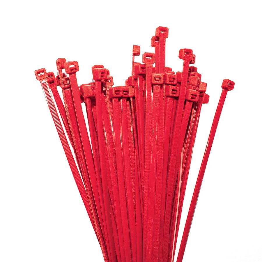 Nylon Cable Ties Red 150mm Long x 3.5mm Wide Pack of 100.