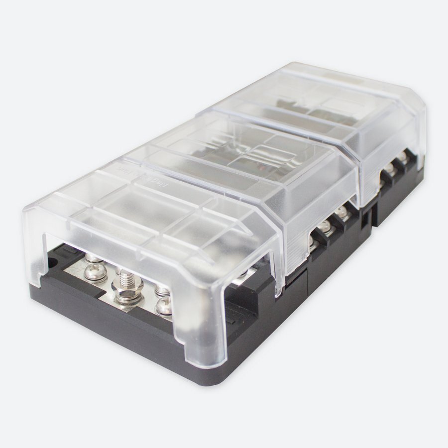 12 Gang Fuse Box with LED Indicator for Faulty Fuses Negative Bus