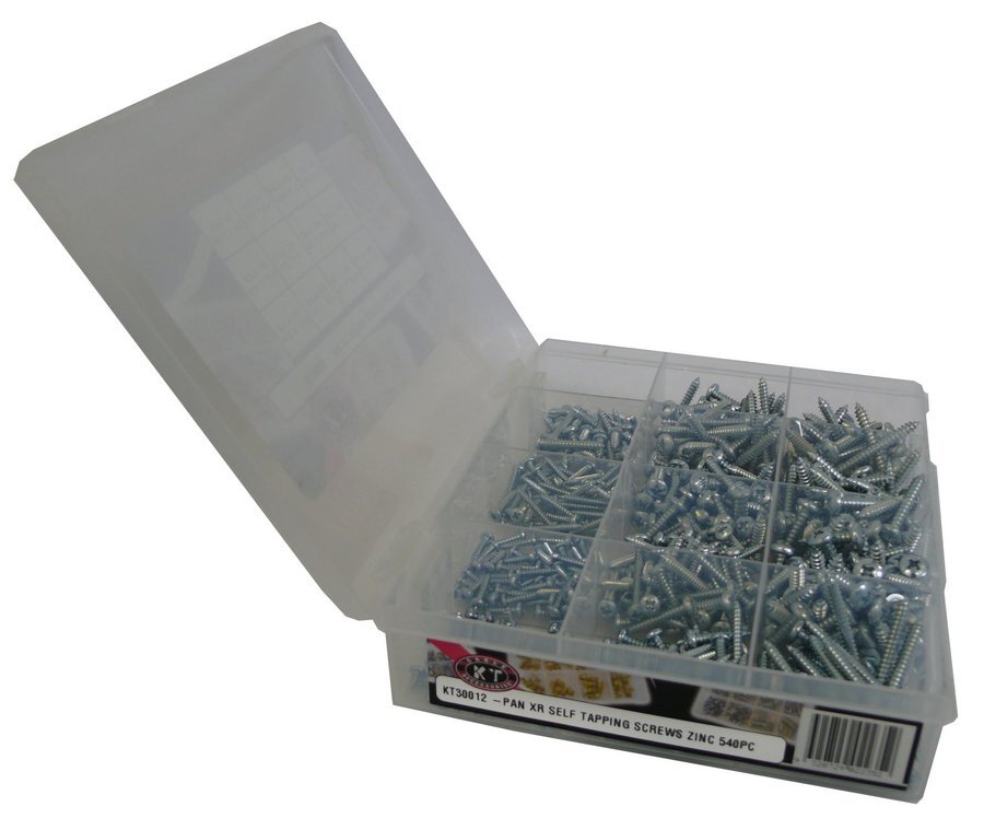 Self Tapping Screws Zinc Pan XR 540 Piece Blister Pack