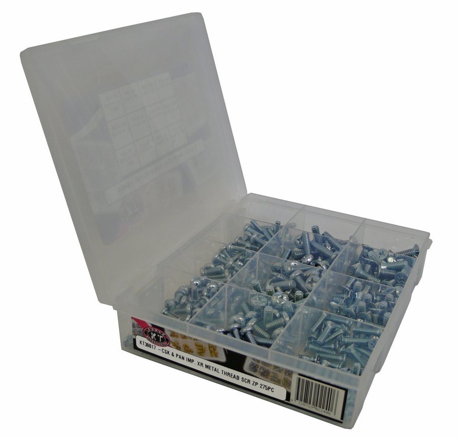 Screw CSK & Pan Imp XR Metal Thrd Zp Pack 275 Pcs