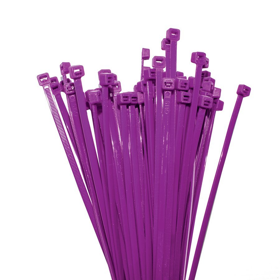 Nylon Cable Ties Purple 300mm Long x 4.8mm Wide Pack of 100