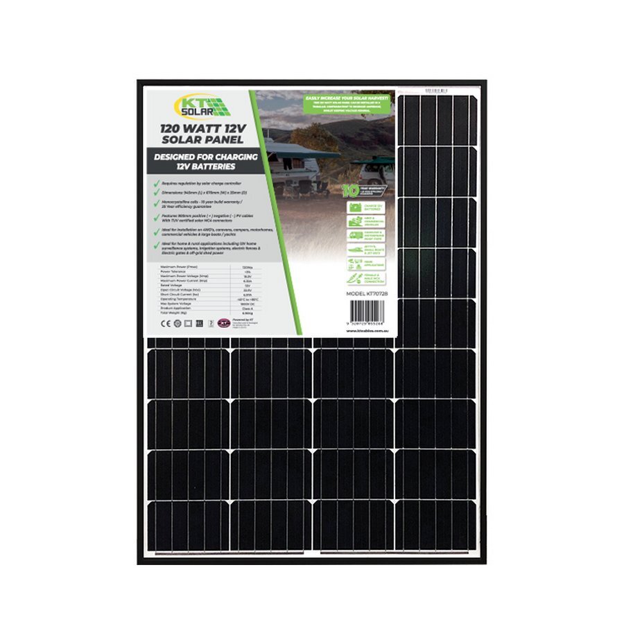 120 Watt 12V Single Cell Mono-crystalline Solar Panel