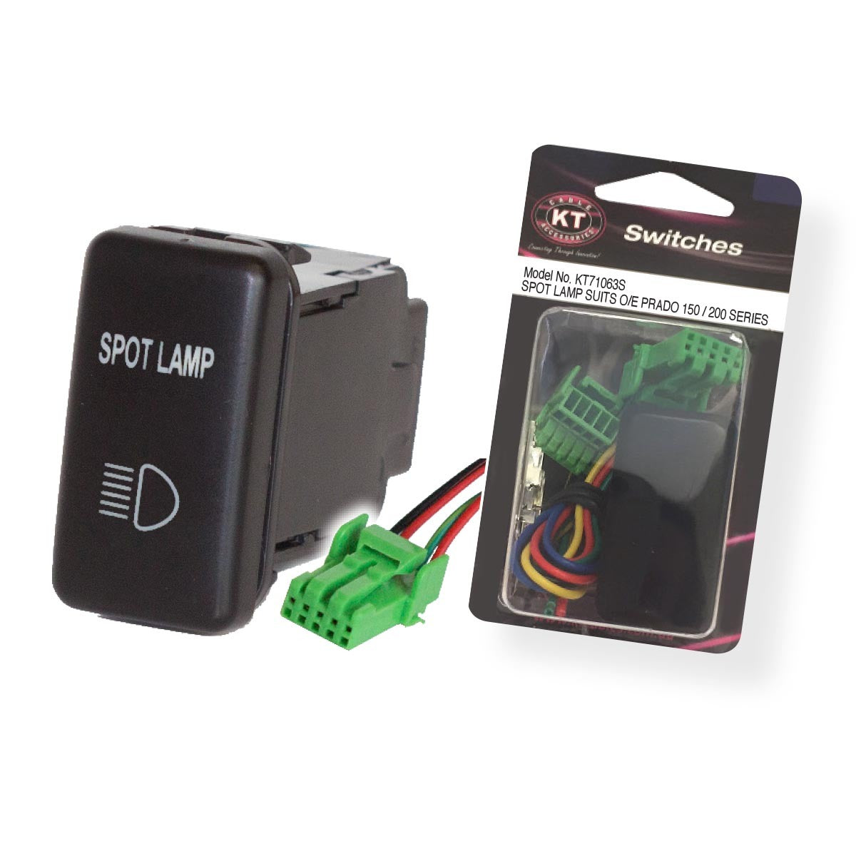 Large OE Style Toyota Push Switch ‘Spot Lamp’ On Off Suits 70 Series & 120 Series Prado Retail Blister Qty 1