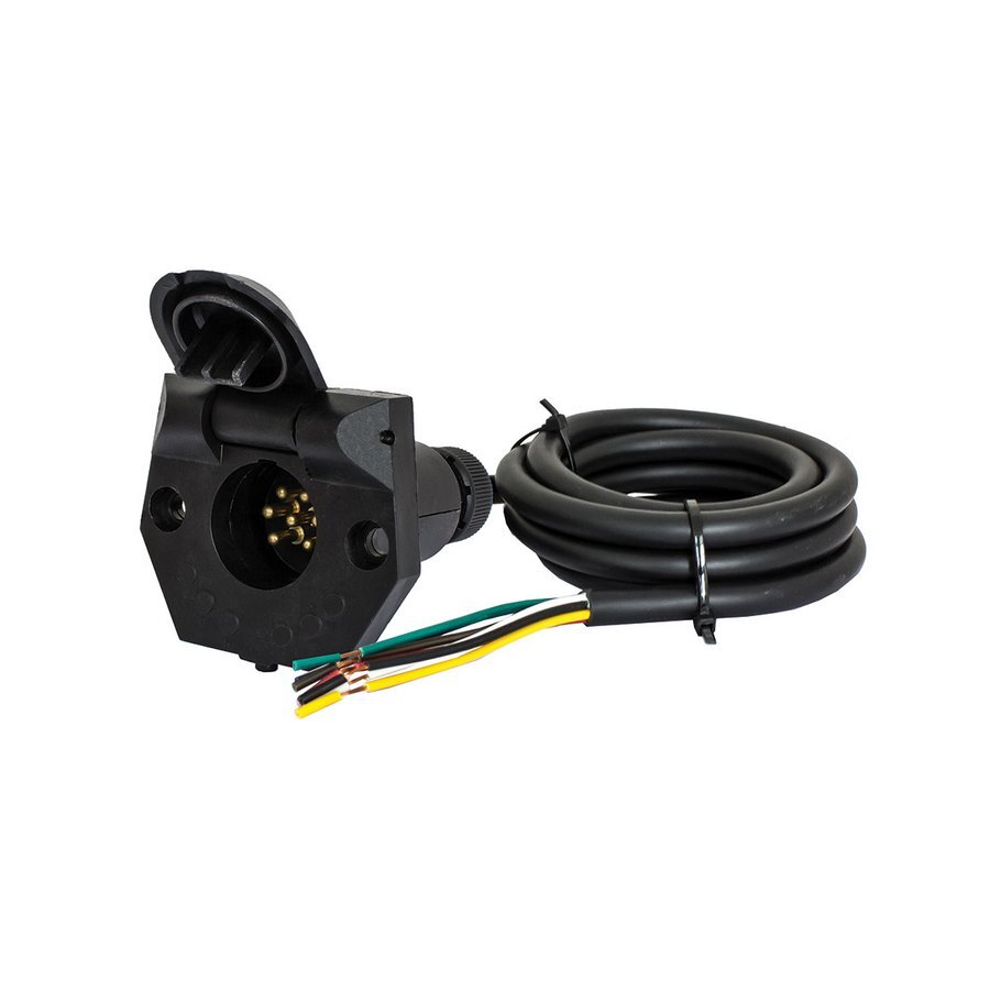 7 Pin Small Round Trailer Socket Pre Wired 1.5M