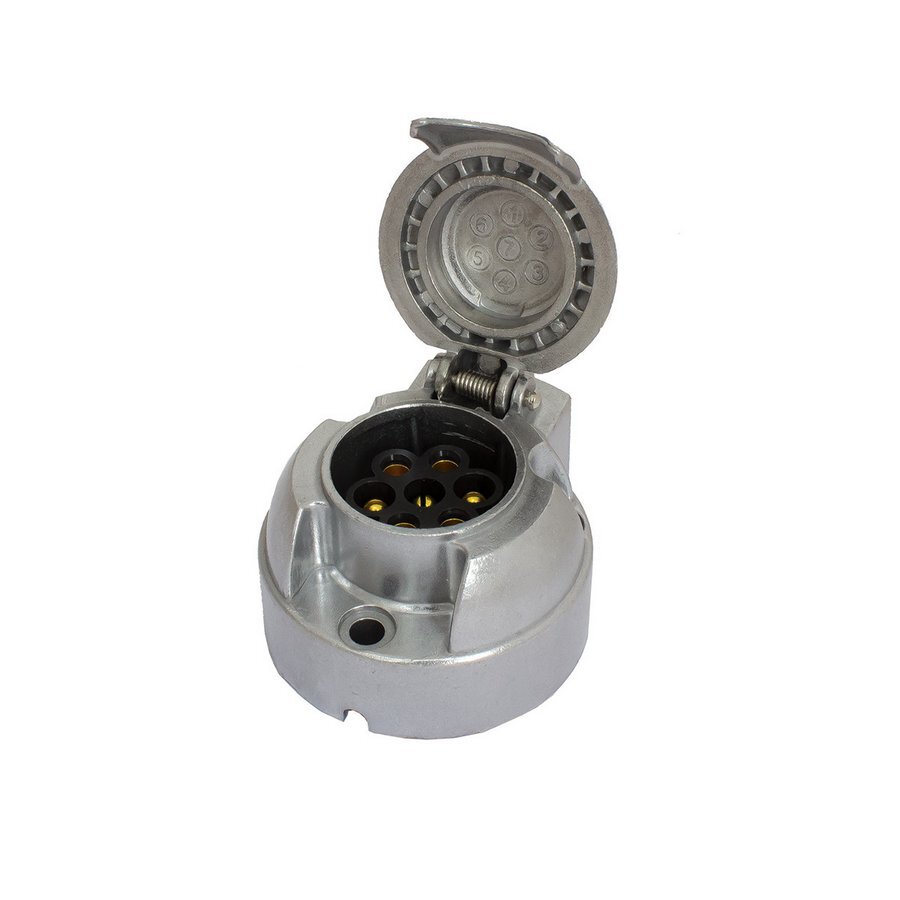 7 Pin Large Round Trailer Socket Metal