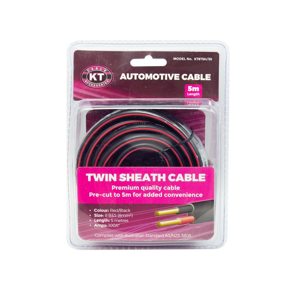Twin Sheath Cable Pack 8mm 5m Length