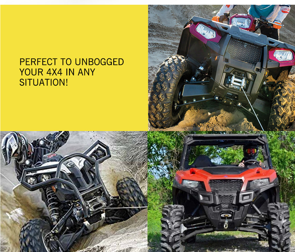 FIERYRED Electric Winch 4500LBS/2045kg 12V Synthetic Rope Wireless Remotes ATV UTV