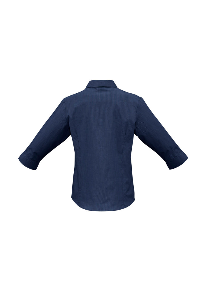 Biz Collection Ladies Micro Check 3/4 Sleeve Shirt