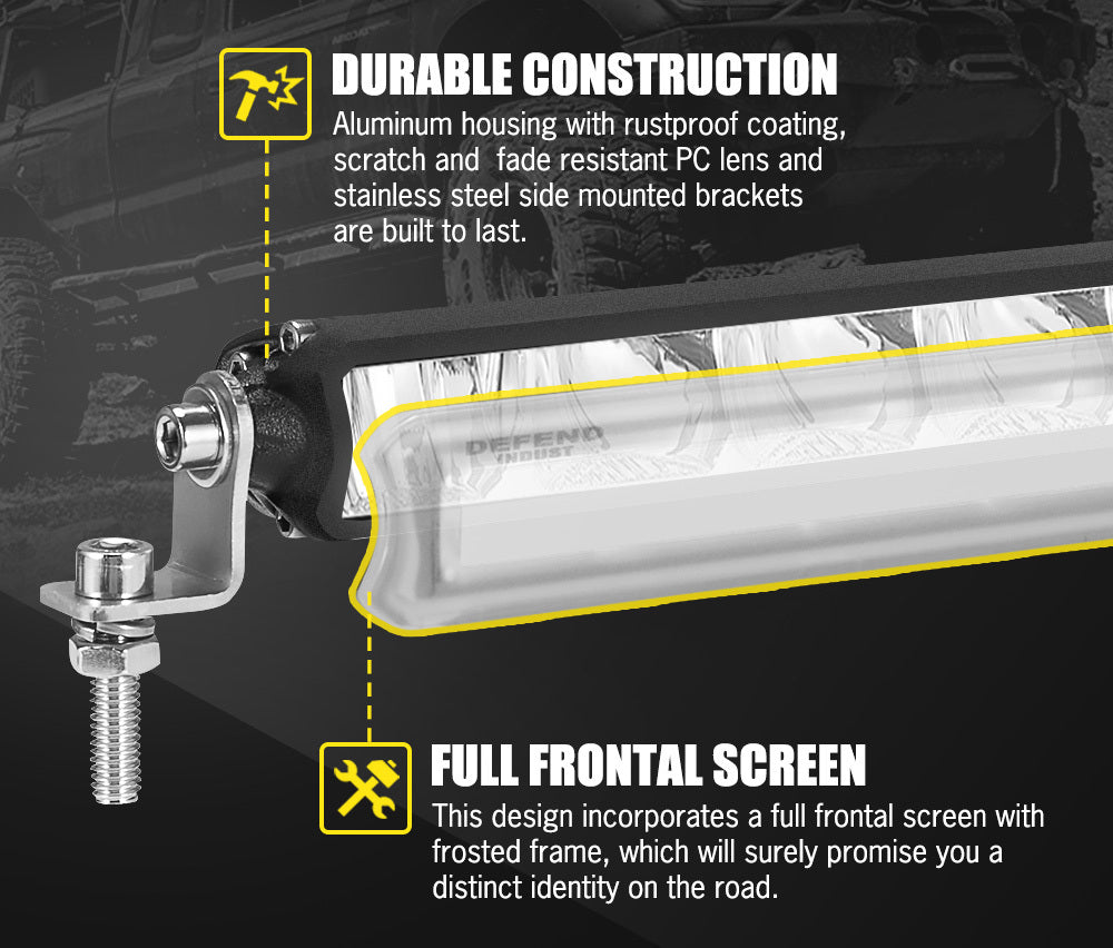 DEFEND INDUST Pair 7inch Osram LED Work Light Bar