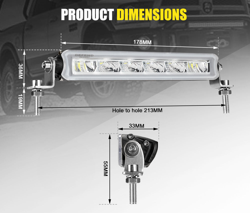 DEFEND INDUST Pair 7inch Osram LED Work Light Bar