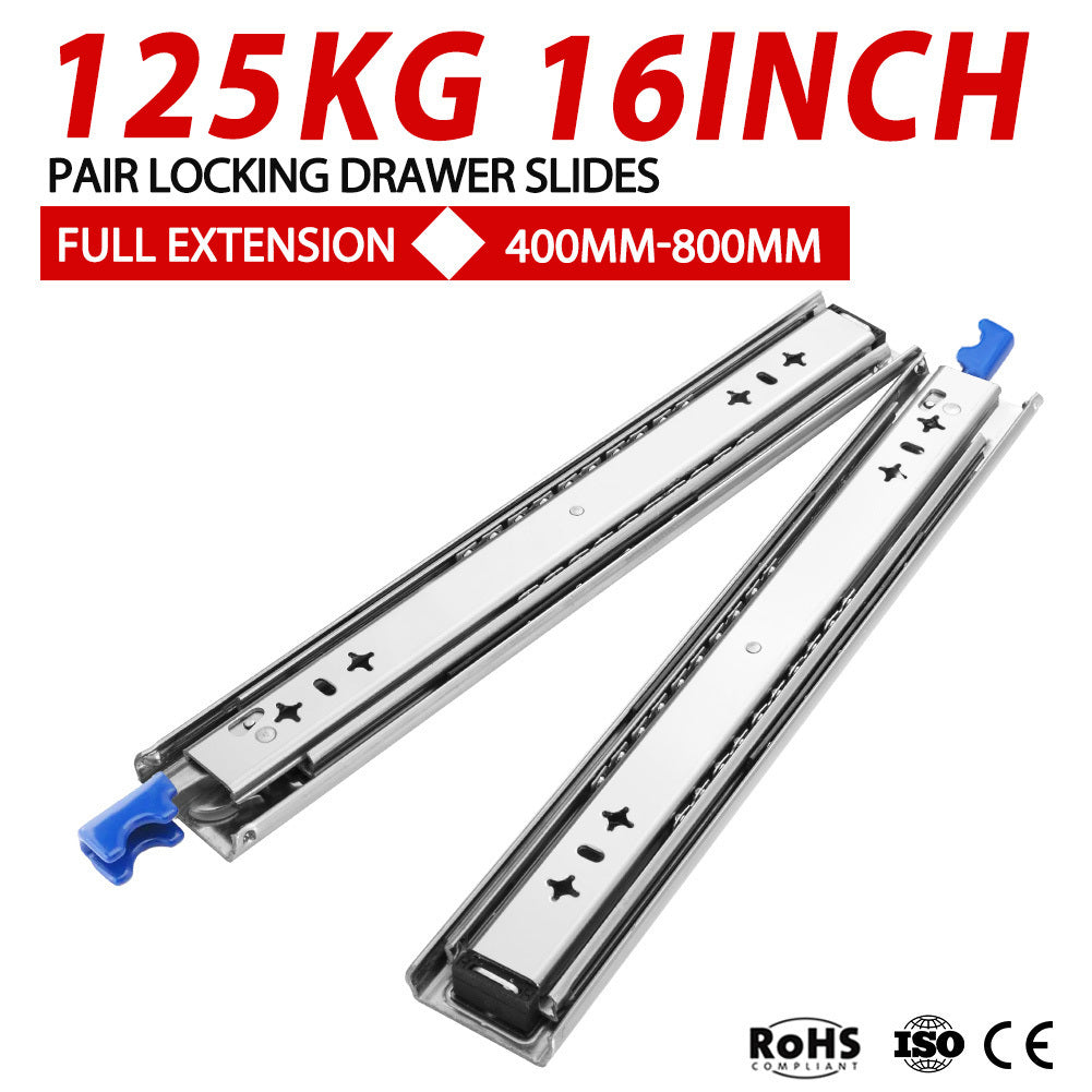 SAN HIMA 125kg Locking Drawer Slides / Runners 400mm 4wd Trailer Fridge Draw