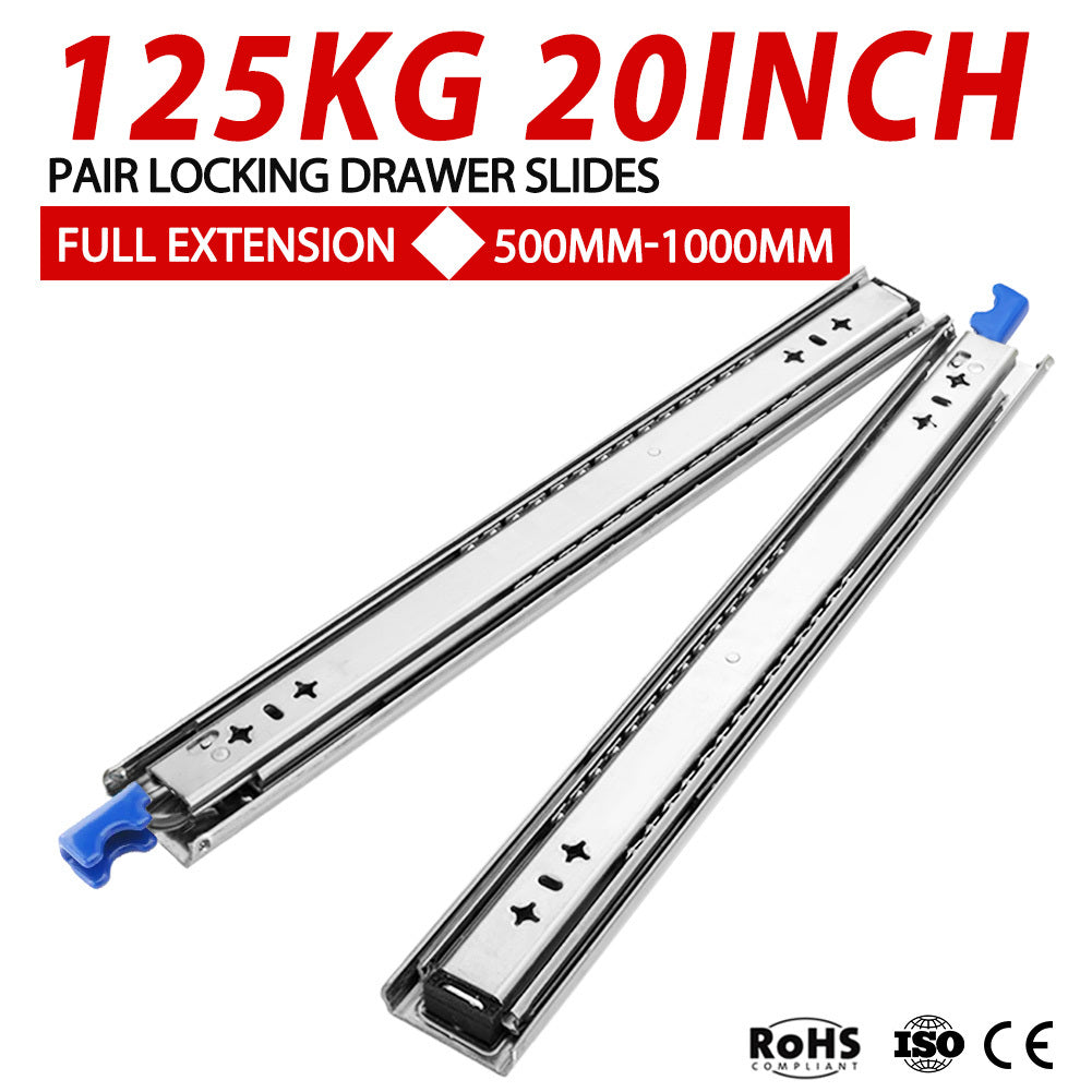 SAN HIMA 125kg Locking Drawer Slides / Runners 500mm 4wd Trailer Fridge Draw