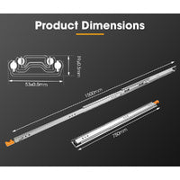 SAN HIMA 125kg Locking Drawer Slides 750mm