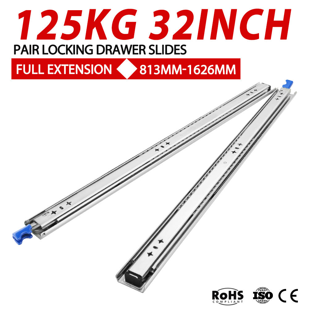 SAN HIMA 125kg Locking Drawer Slides / Runners 813mm 4wd Trailer Fridge Draw
