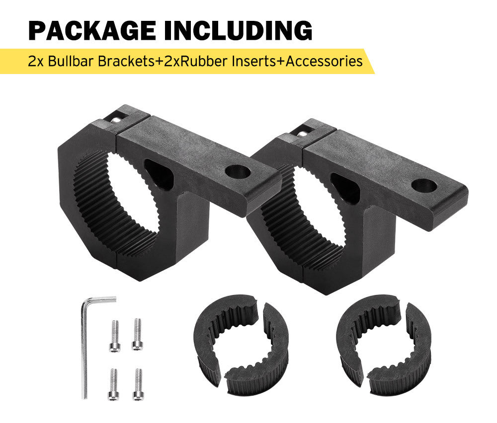 LIGHTFOX 2PCS Bullbar Mounting Bracket Kit 38 50mm Clamp LED Work Light Bar Tube Holder