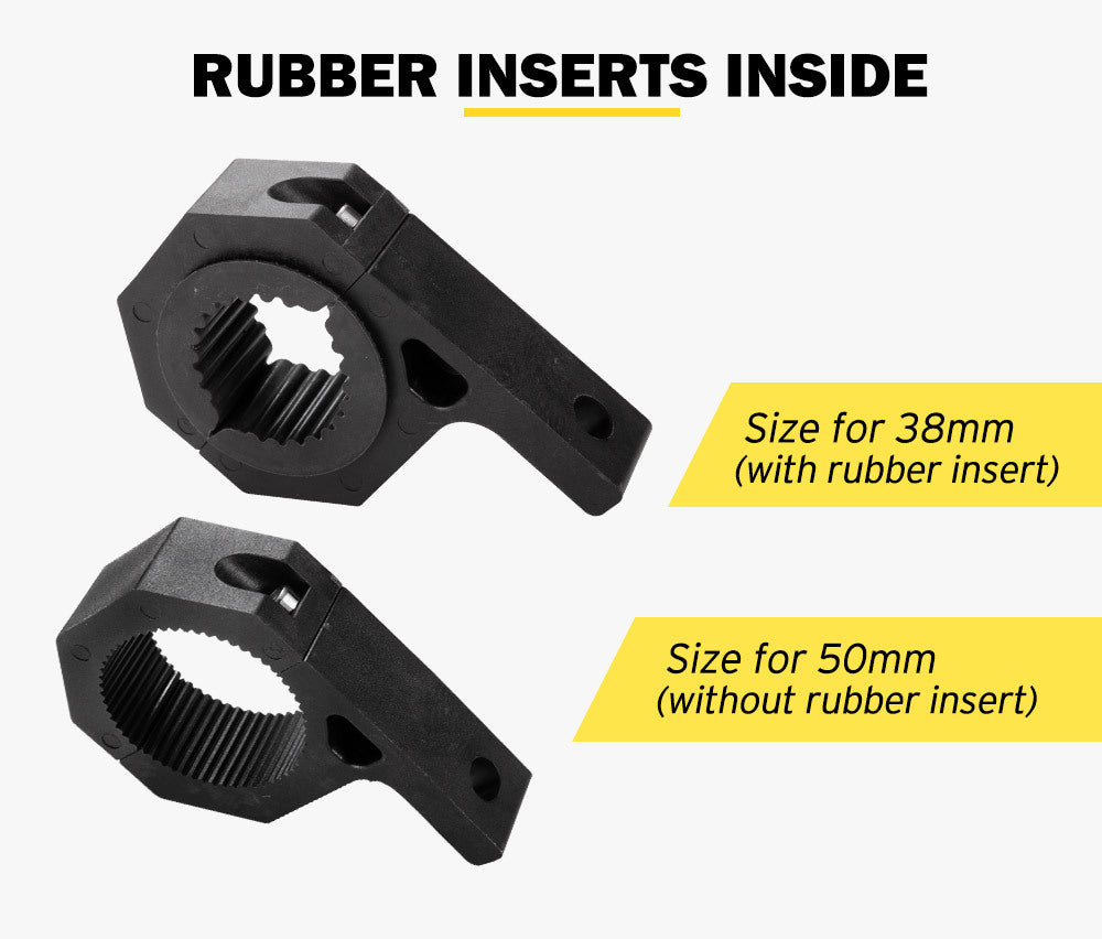 LIGHTFOX 2PCS Bullbar Mounting Bracket Kit 38 50mm Clamp LED Work Light Bar Tube Holder