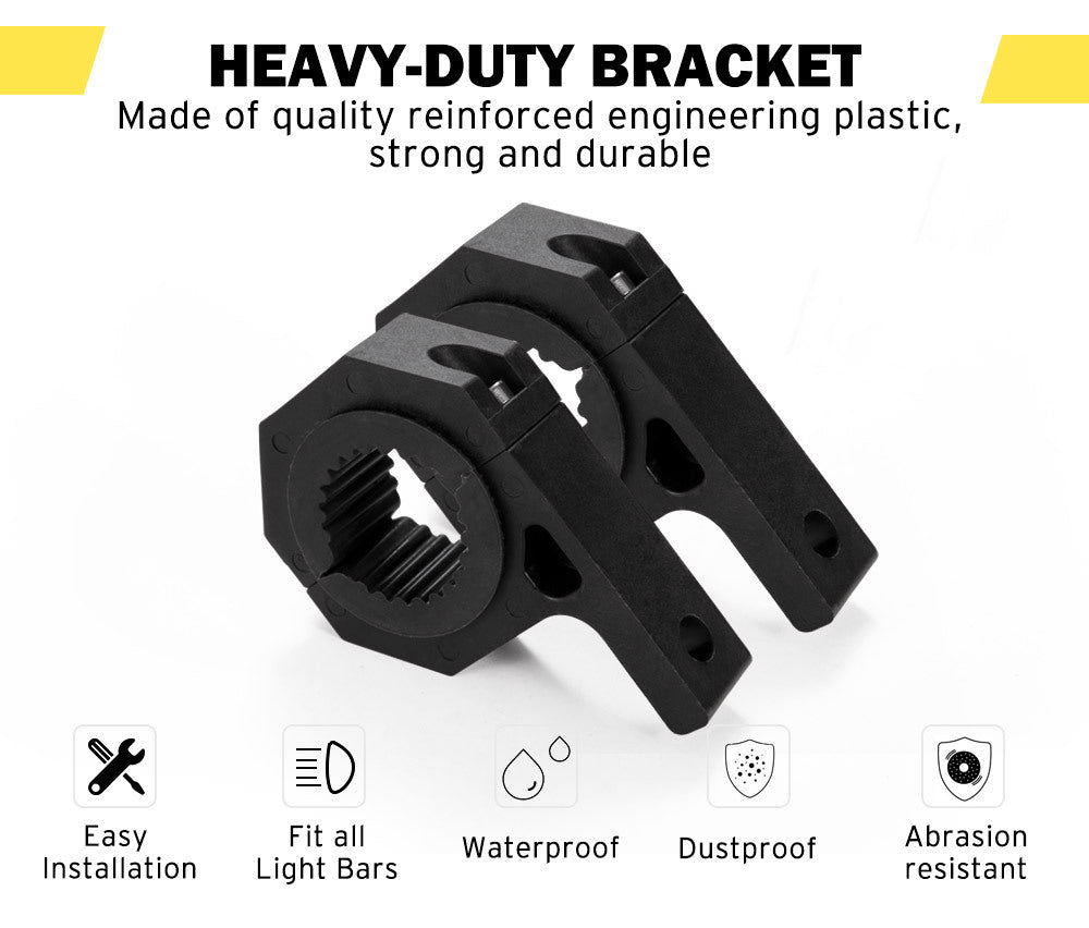 LIGHTFOX 2PCS Bullbar Mounting Bracket Kit 38 50mm Clamp LED Work Light Bar Tube Holder