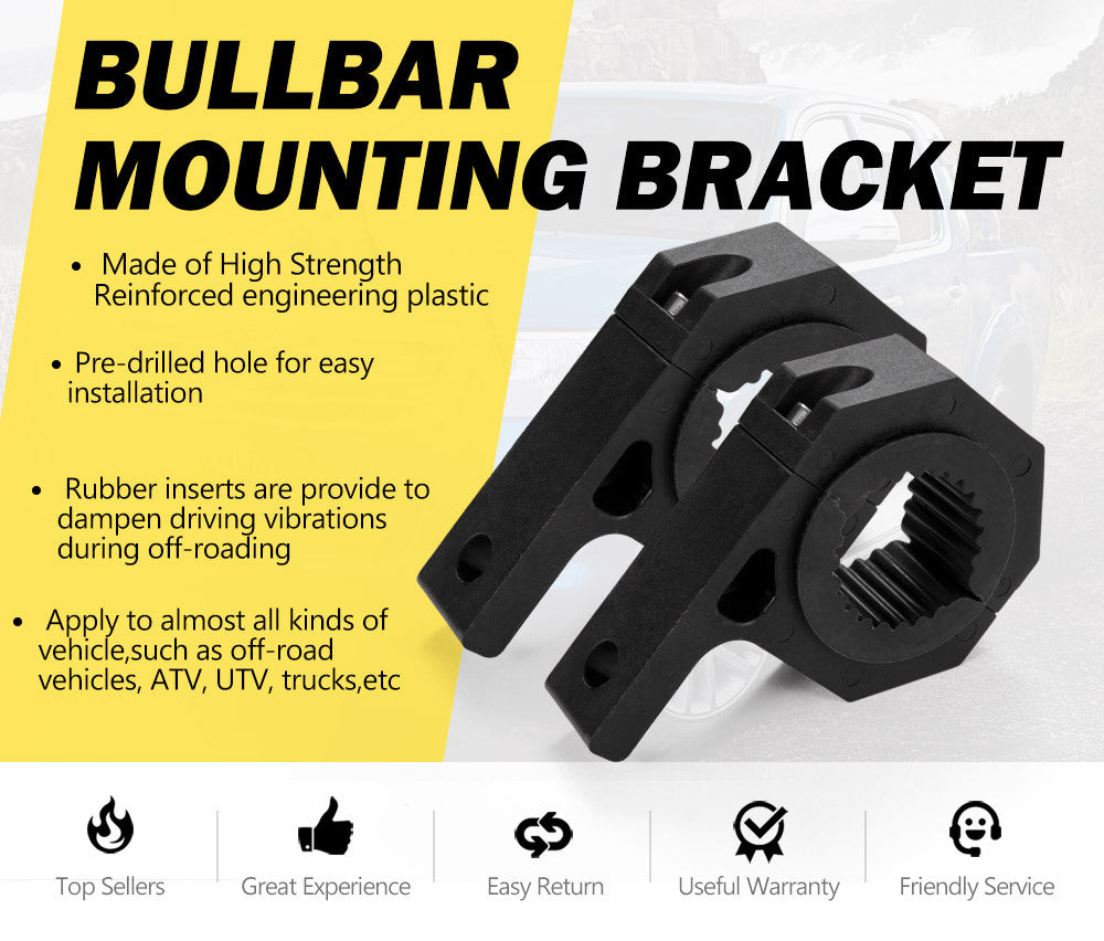 LIGHTFOX 2PCS Bullbar Mounting Bracket Kit 38 50mm Clamp LED Work Light Bar Tube Holder
