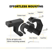 LIGHTFOX 2PCS Bullbar Mounting Bracket Kit 38 50mm Clamp LED Work Light Bar Tube Holder