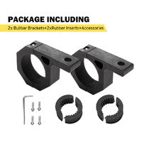 LIGHTFOX 2PCS Bullbar Mounting Bracket Kit 38 50mm Clamp LED Work Light Bar Tube Holder
