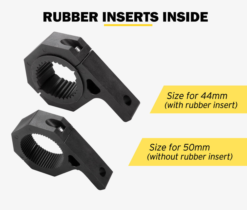 LIGHTFOX 2PCS Bullbar Mounting Bracket Kit 44 50mm Clamp LED Work Light Bar Tube Holder