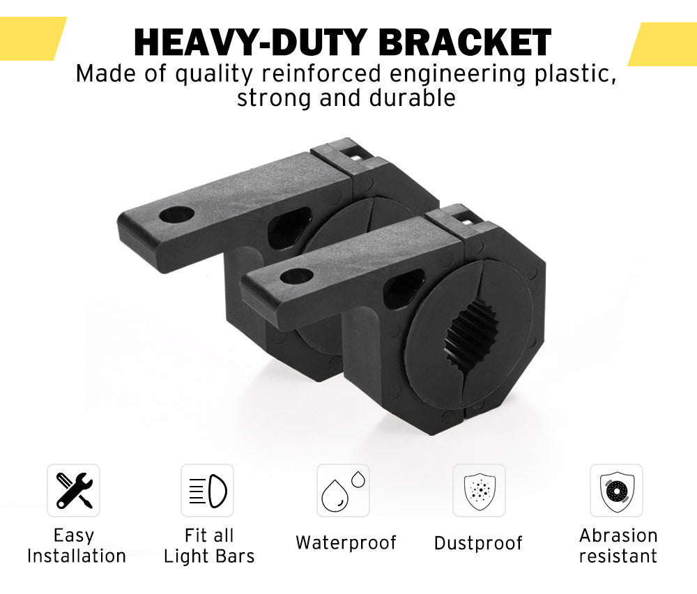 LIGHTFOX 2PCS Bullbar Mounting Bracket Kit 25 50mm Clamp LED Work Light Bar Tube Holder