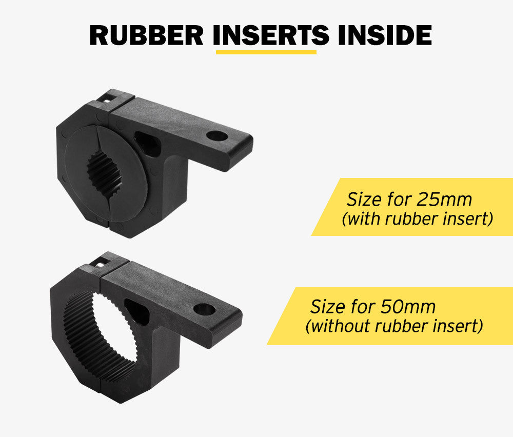 LIGHTFOX 2PCS Bullbar Mounting Bracket Kit 25 50mm Clamp LED Work Light Bar Tube Holder