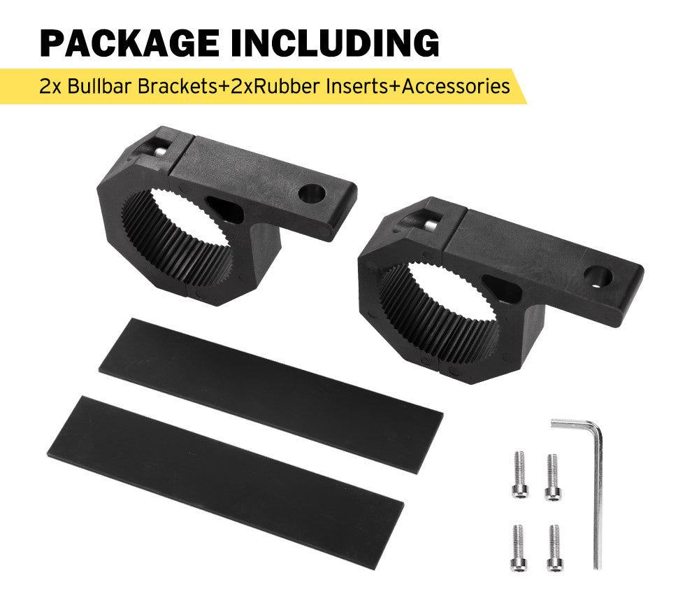 LIGHTFOX 2PCS Bullbar Mounting Bracket Kit 48 50mm Clamp LED Work Light Bar Tube Holder