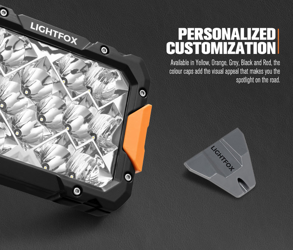 LIGHTFOX 9" Osram LED Driving Lights Black Rectangle Spot DRL Offroad Truck 4x4