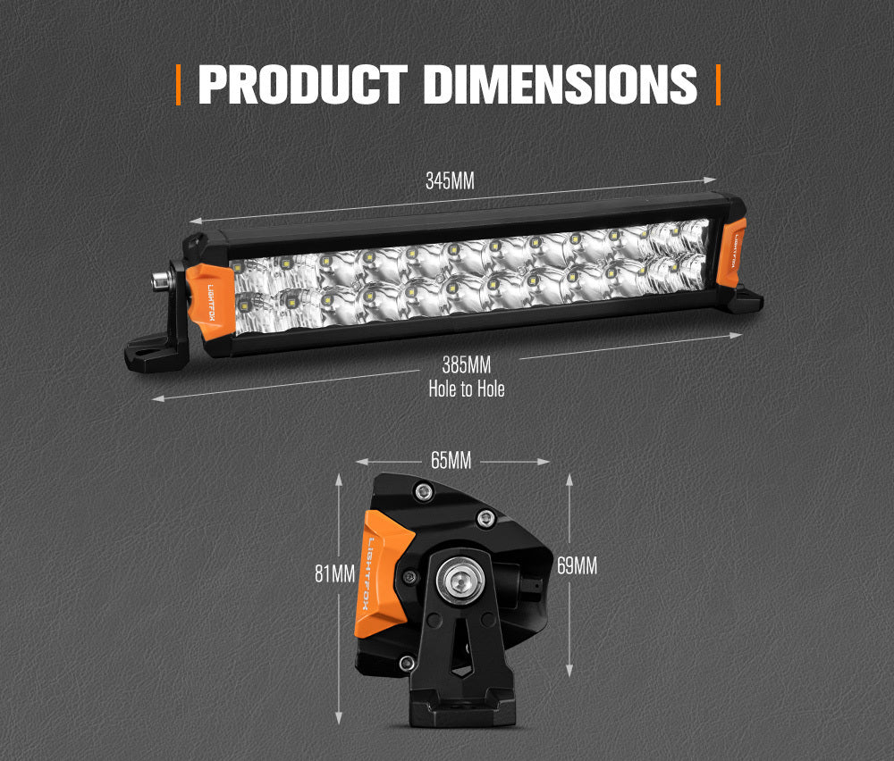 LIGHTFOX 12inch Osram LED Light Bar Slim Rows Combo Beam Driving Lamp Offroad 4x4
