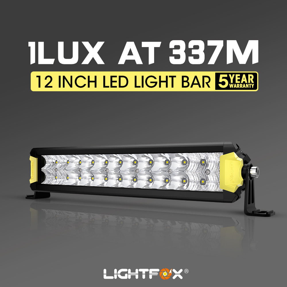 LIGHTFOX 12inch Osram LED Light Bar Slim Rows Combo Beam Driving Lamp Offroad 4x4