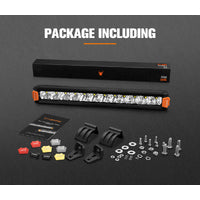LIGHTFOX 14inch Osram LED Light Bar Super Slim Single Row Spot Flood Beam Offroad