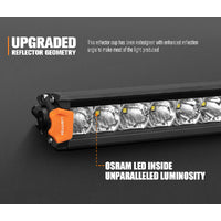 LIGHTFOX 14inch Osram LED Light Bar Super Slim Single Row Spot Flood Beam Offroad