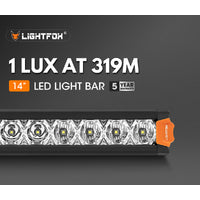 LIGHTFOX 14inch Osram LED Light Bar Super Slim Single Row Spot Flood Beam Offroad