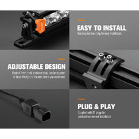 LIGHTFOX 14inch Osram LED Light Bar Super Slim Single Row Spot Flood Beam Offroad