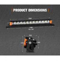 LIGHTFOX 14inch Osram LED Light Bar Super Slim Single Row Spot Flood Beam Offroad