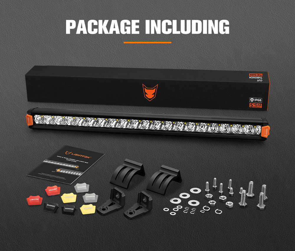 LIGHTFOX 20inch Osram LED Light Bar Super Slim Single Row Spot Flood Beam Offroad