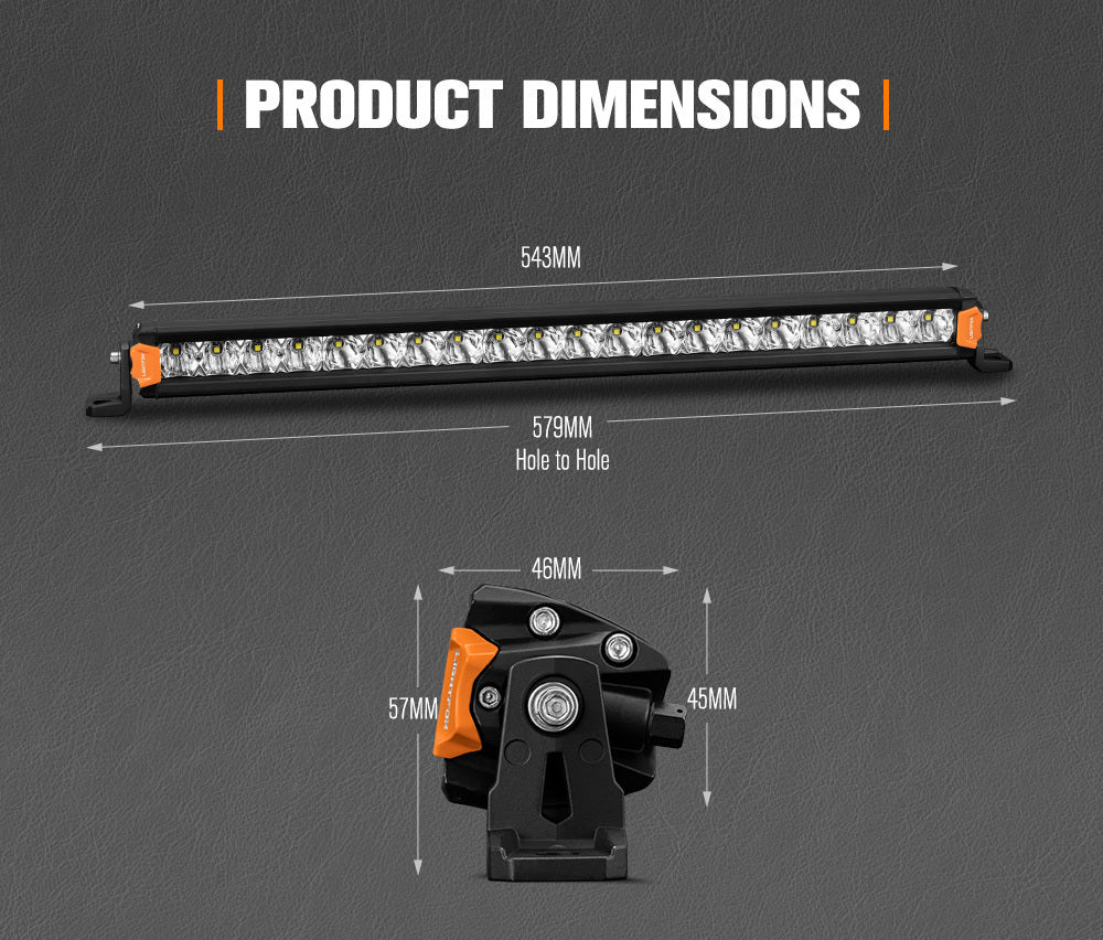 LIGHTFOX 20inch Osram LED Light Bar Super Slim Single Row Spot Flood Beam Offroad