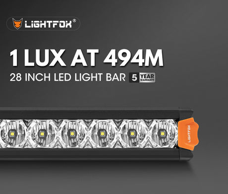 LIGHTFOX 28inch Osram LED Light Bar Super Slim Single Row Spot Flood Beam Offroad
