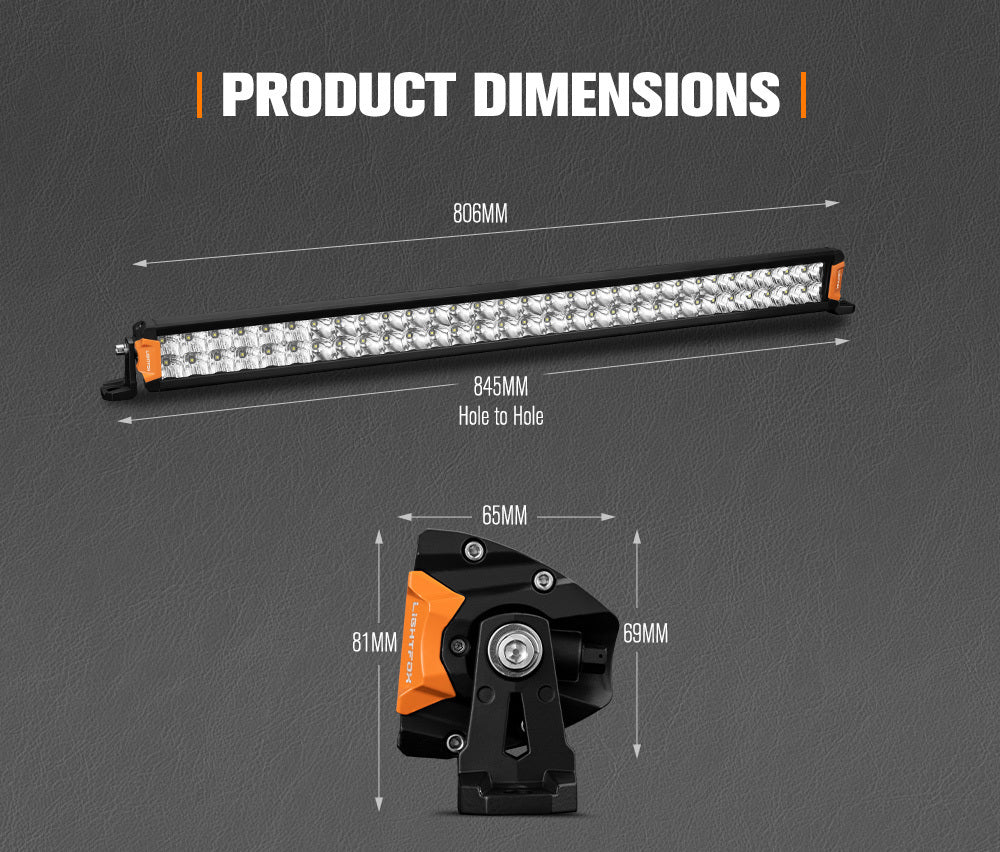 LIGHTFOX 30inch OSRAM LED Light Bar Spot Flood Combo Beam Driving Lamp Offroad 4x4